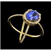 Image 1 : 2.82ct Tanzanite and Diamond Ring - 14KT Yellow Gold