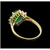 Image 3 : 2.18ct Emerald and Diamond Ring - 14KT Yellow Gold