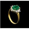 Image 4 : 2.18ct Emerald and Diamond Ring - 14KT Yellow Gold