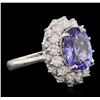 Image 1 : 14KT White Gold 4.34ct Tanzanite and Diamond Ring