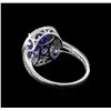 Image 3 : 3.62ct Tanzanite and Diamond Ring - 14KT White Gold