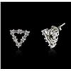 Image 2 : 14KT White Gold 0.50ctw Diamond Earrings