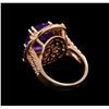 Image 3 : 9.12ct Tanzanite and Diamond Ring - 14KT Rose Gold
