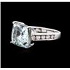 Image 1 : 14KT White Gold 5.70ct Aquamarine and Diamond Ring