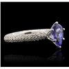 Image 1 : 14KT White Gold 1.58ct Tanzanite and Diamond Ring
