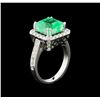 Image 4 : GIA Cert 4.61ct Emerald and Diamond Ring - 14KT White Gold