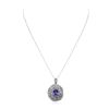 Image 2 : 14KT White Gold 2.27ct Tanzanite and Diamond Pendant With Chain