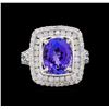 Image 2 : 3.62ct Tanzanite and Diamond Ring - 14KT White Gold