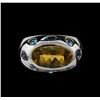 Image 2 : 5.94ctw Citrine and Blue Topaz Ring - 14KT White Gold
