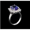 Image 4 : 4.65ct Tanzanite and Diamond Ring - 14KT White Gold