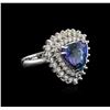 Image 1 : 5.38ct Tanzanite and Diamond Ring - 14KT White Gold