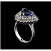 Image 4 : 5.38ct Tanzanite and Diamond Ring - 14KT White Gold