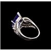 Image 3 : 6.70ct Tanzanite and Diamond Ring - 14KT White Gold