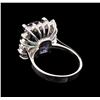 Image 3 : 6.25ct Tanzanite and Diamond Ring - 14KT White Gold