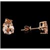 Image 2 : 2.40ctw Morganite Earrings - 14KT Rose Gold