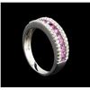 Image 4 : 0.88ctw Pink Sapphire and Diamond Ring - 14KT White Gold