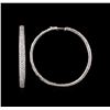 Image 2 : 9.40ctw Diamond Hoop Earrings - 18KT White Gold