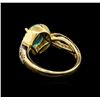 Image 3 : 2.49ct Apatite and Diamond Ring - 14KT Yellow Gold
