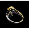 Image 3 : Crayola 2.60ctw Blue Topaz and White Sapphire Ring - .925 Silver