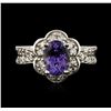 Image 2 : 14KT White Gold 1.49ct Tanzanite and Diamond Ring