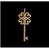 Image 1 : 0.32ctw Diamond Key Pendant Without Chain - 18KT Rose Gold