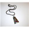 Image 2 : Native American Navajo ANTHONY SKEETS Sterling Silver Turquoise Opal Coral Jet Inlay Kokopelli Neckl