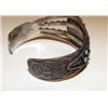 Image 2 : Vintage Old Pawn Native American Zuni Sterling Silver Cerrillos Mine Turquoise Rosette Cluster Cuff 
