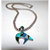 Image 1 : Vintage Native American Navajo TSF Sterling Silver Turquoise Lapis Opal Malachite Inlay Pierced Bear