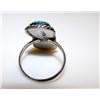 Image 2 : Vintage Old Pawn Native American R. Spencer Navajo Silver Kingman Mine Turquoise Statement Ring Size