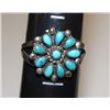 Image 2 : Vintage Old Pawn Native American Zuni Sterling Silver Sleeping Beauty Mine Turquoise Rosette Cluster