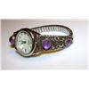 Image 1 : Vintage Native American Navajo Robert Becenti Sterling Silver Amethyst Lady's Watch Band with Watch 
