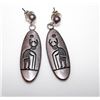 Image 1 : HOPI Native American Collector Artist Victor Coochwytewa Sterling Silver Earrings