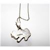 Image 2 : Vintage Sterling Silver Fire Opal Inlay Frog Pendant Necklace