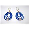 Image 1 : Vintage Blue Lapis Lazuli Sterling Silver 925 Beaded Earrings Desert Rose Trading Pierced Dangle Sta