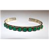Image 1 : Native American Navajo Annabelle Peterson Sterling Silver Malachite Cuff Bracelet