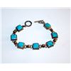 Image 1 : Native American Navajo Sterling Silver Turquoise Link Bracelet
