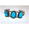 Image 1 : Old Pawn Native American Navajo Sterling Silver Turquoise Cuff Bracelet