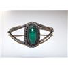 Image 2 : Old Pawn Native American Navajo Sterling Silver Malachite Cuff Bracelet