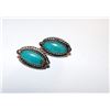 Image 1 : Old Pawn Native American Navajo Sterling Silver Turquoise Pierced Earrings