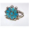 Image 1 : Vintage Old Pawn Native American Zuni Sterling Silver Sleeping Beauty Mine Turquoise Rosette Cluster