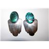 Image 1 : Vintage Sterling Silver Blue Paua Shell MOD Native American Navajo Large Statement Pierced Earrings