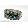 Image 1 : Old Pawn Native American Zuni Sterling Silver Cerrillos Mine Turquoise Cluster Ring Size 6.5