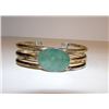 Image 1 : Vintage Sterling Silver 925 Green Amazonite Cuff Bracelet