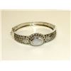 Image 1 : Sterling Silver 925 Marcasites Mother Of Pearl Bangle Bracelet