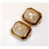 Image 2 : GIVENCHY Designer Clip On Faux Baroque Pearl Gold Tone Art Deco Style Earrings