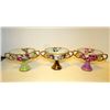 Image 1 : Victorian Porcelain Lustrous Footed Pedestal Dessert Bowls with Handles Floral Guilt Design Set of 3