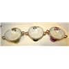 Image 2 : Victorian Porcelain Lustrous Footed Pedestal Dessert Bowls with Handles Floral Guilt Design Set of 3