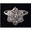 Image 1 : A white gold flower cluster ring set with brilliant cut diamonds, the centre stone weighing appro...