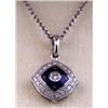 A modern 18ct white gold Faberge pendant and chain, the pendant set with diamonds weighing 0.66ct...