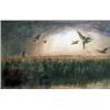 Image 1 : Andrew Nicholl (1804-1886). "On the Marshes", figure with gun firing at ducks, signed lower left...